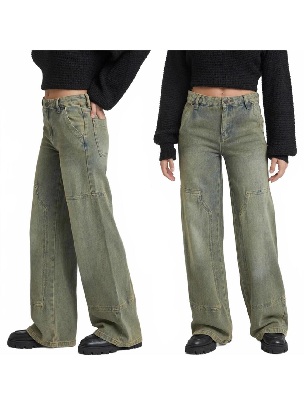 Pacsun Jessie High Waisted Baggy Carpenter Pants Medium Indigo NWT Brooks Sz 27